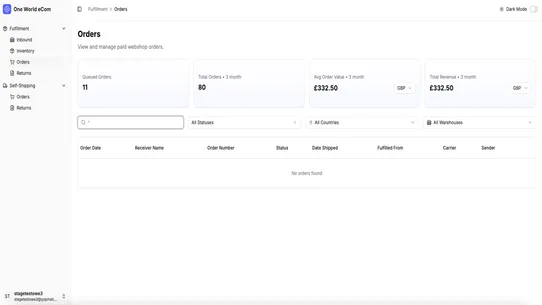 One World eCom screenshot