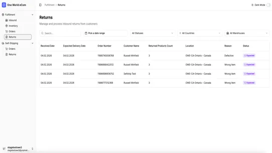 One World eCom screenshot