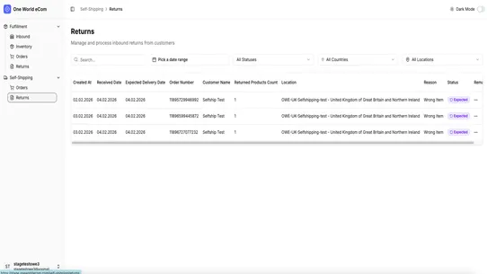 One World eCom screenshot