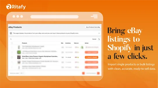 Ritafy eBay Integration screenshot