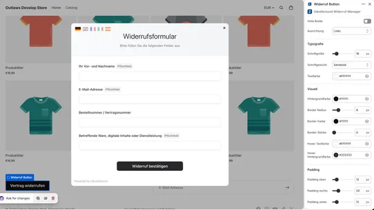 Händlerbund Widerrufsmanager screenshot