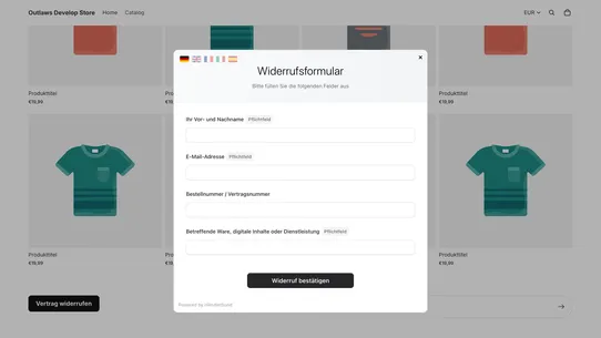 Händlerbund Widerrufsmanager screenshot