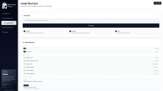 Bulk Variant editor ‑ Pinakkaa screenshot