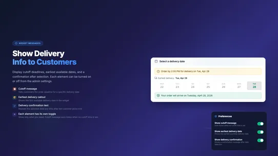MSK: Delivery Date Scheduler screenshot