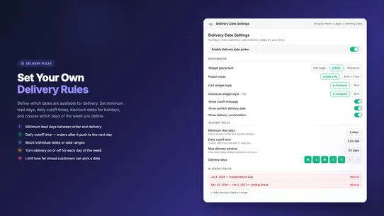 MSK: Delivery Date Scheduler screenshot