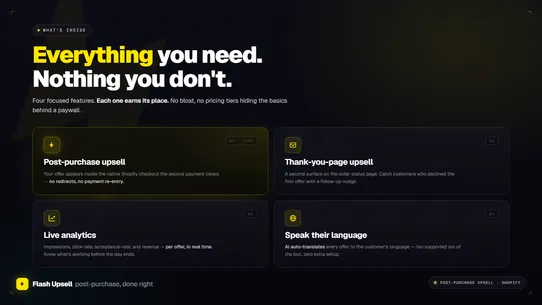 Flash Upsell: Post purchase screenshot