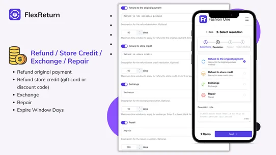 FlexReturn Return Center screenshot