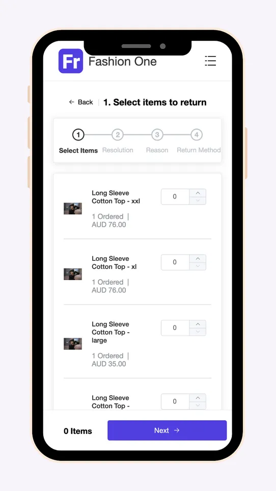 FlexReturn Return Center screenshot