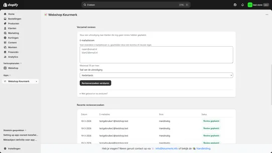 Webshop Keurmerk screenshot
