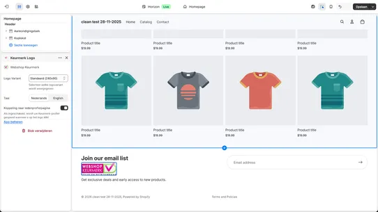 Webshop Keurmerk screenshot
