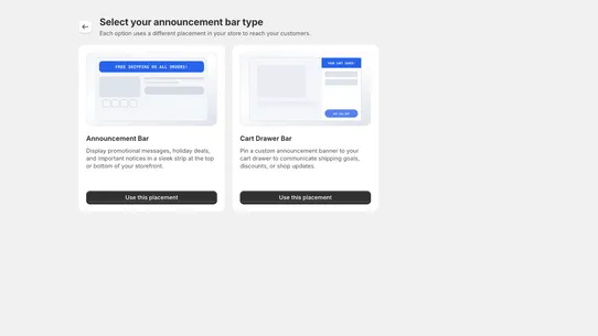 MS Announcement Bars screenshot