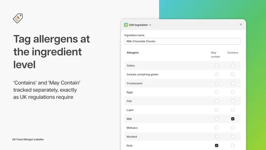 UK Food Allergen Labeller screenshot