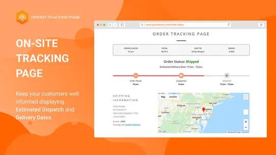 GZ Order Tracking Page screenshot