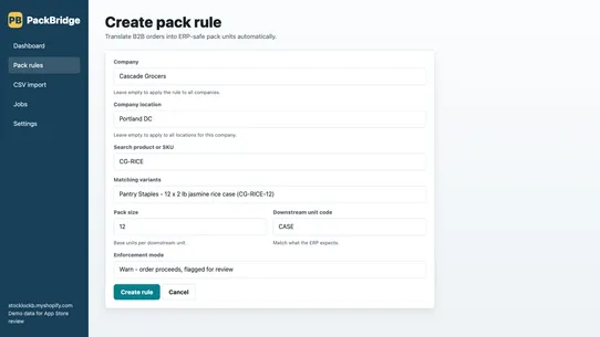 PackBridge screenshot