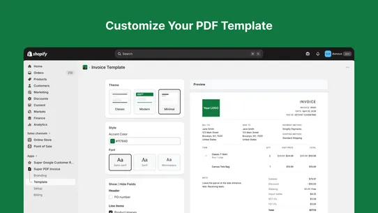Super PDF Invoice screenshot