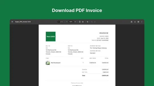 Super PDF Invoice screenshot