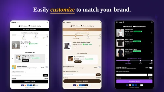 Kazam Cart Drawer Cart Upsell screenshot