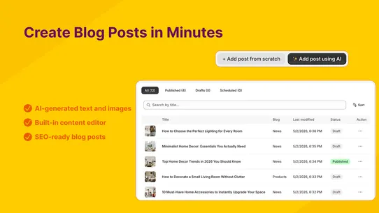 Redsun: SEO AI Blog Builder screenshot