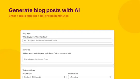 Redsun: SEO AI Blog Builder screenshot