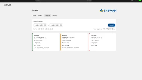 SHIPVAM screenshot