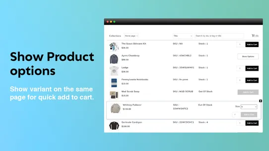 Quik ‑ Quick / Bulk Order Page screenshot