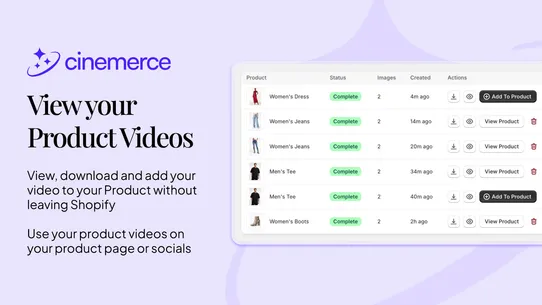 Cinemerce: AI Product Videos screenshot