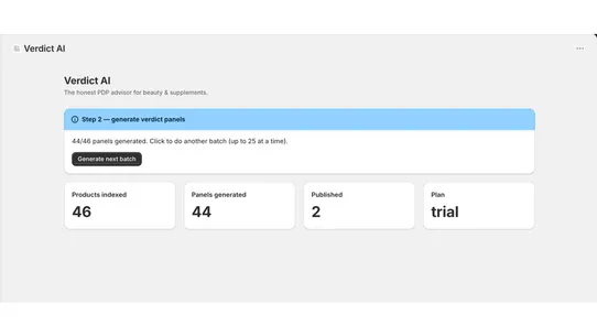 Verdict AI: PDP Decision Panel screenshot
