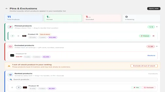 BestRank Sales‑Sorting screenshot