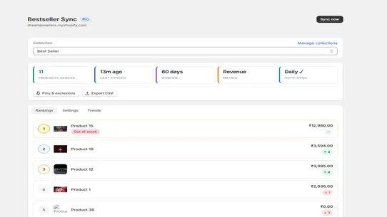 BestRank Sales‑Sorting screenshot