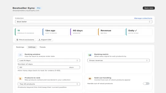 BestRank Sales‑Sorting screenshot