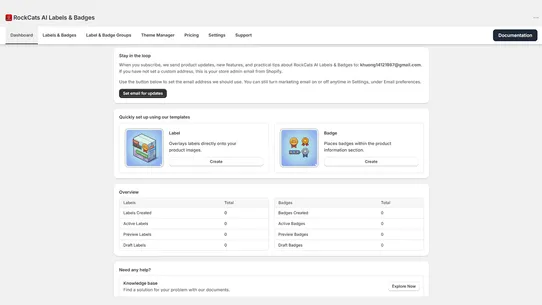 RockCats AI Labels &amp; Badges screenshot