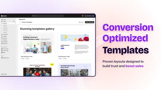 Team &amp; About Us screenshot