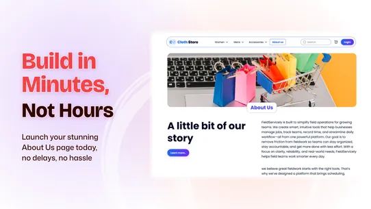 Team &amp; About Us screenshot