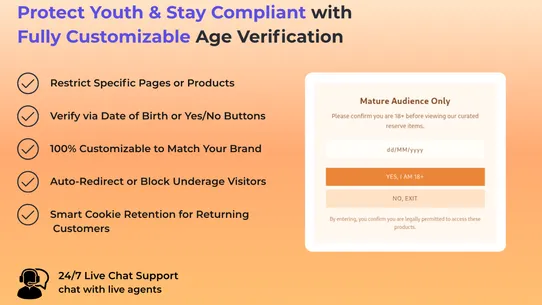 Jet Age Verification Popup 18+ screenshot