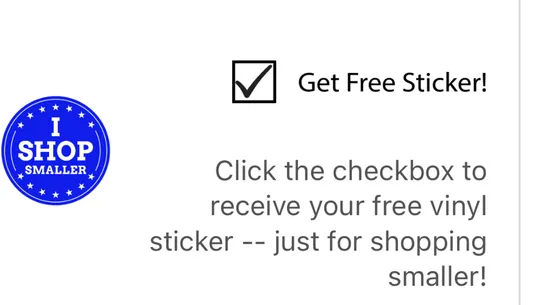 Shop Smaller ‑ Free Sticker screenshot