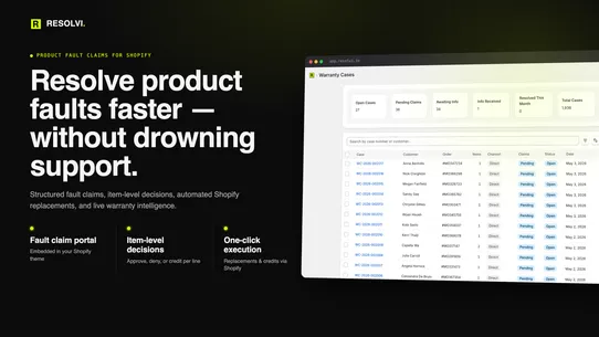 Resolvi ‑ Warranty Management screenshot