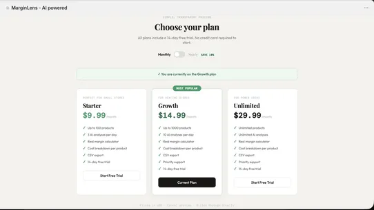 MarginLens ‑ AI Powered screenshot