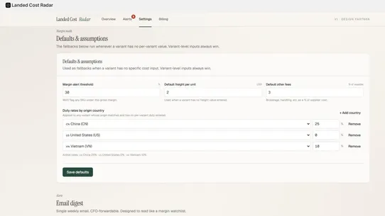 Cost Radar screenshot