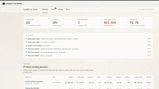 Cost Radar screenshot