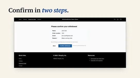 Withdraw Button EU screenshot