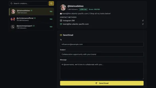 Hypeo ‑Influencer Collab Check screenshot