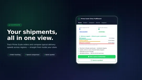 Prime Scale China Fulfillment screenshot