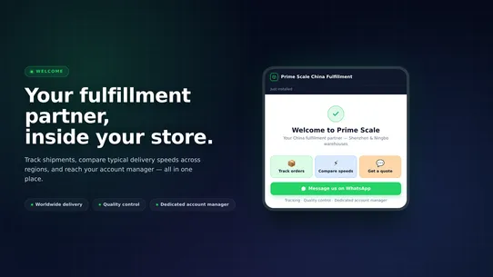 Prime Scale China Fulfillment screenshot