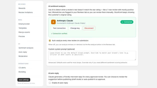 Gleam Reviews screenshot