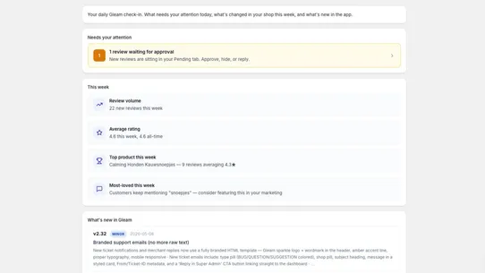 Gleam Reviews screenshot