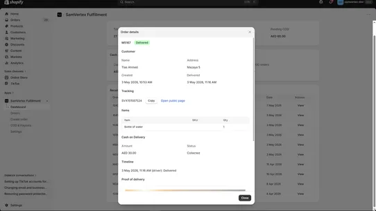 SamVertex Fulfillment screenshot