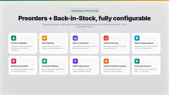 Preorder Back In Stock screenshot