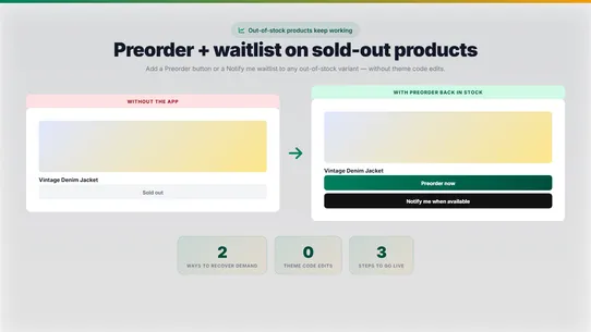 Preorder Back In Stock screenshot