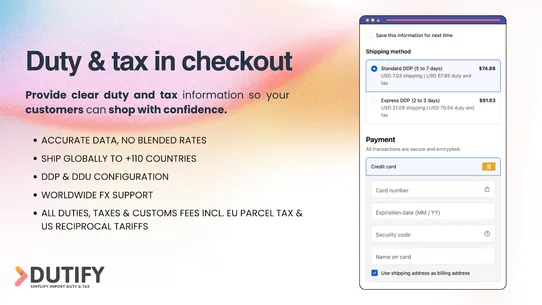 Dutify Duty &amp; Tax Calculator screenshot