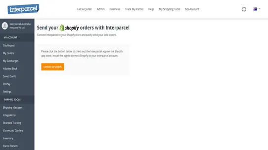 Interparcel Australia screenshot